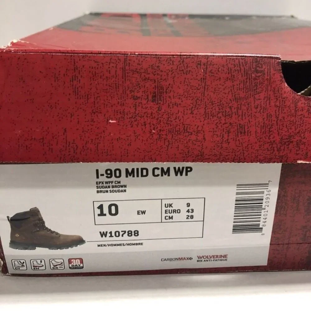 Wolverine Men’s I-90 Mid Carbon Max Waterproof Work Boots, Size 10 EW